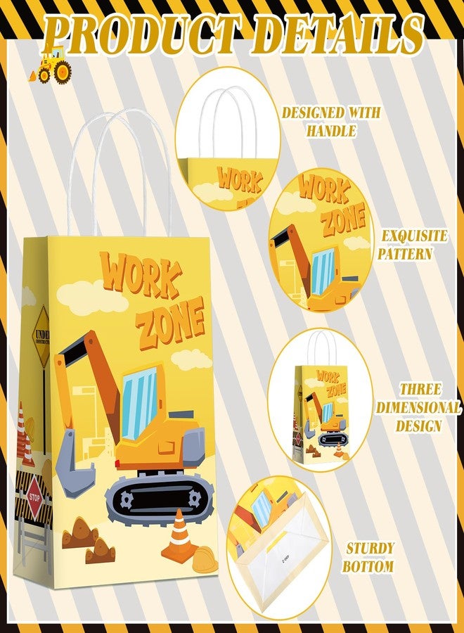 Sinload 24 Pcs Construction Party Gift Bags with Handle Truck Goodie Treat Bags Vehicles Party Favors Candy Gift Wrapping for Truck Themed Birthday Supply Decoration - Image 4